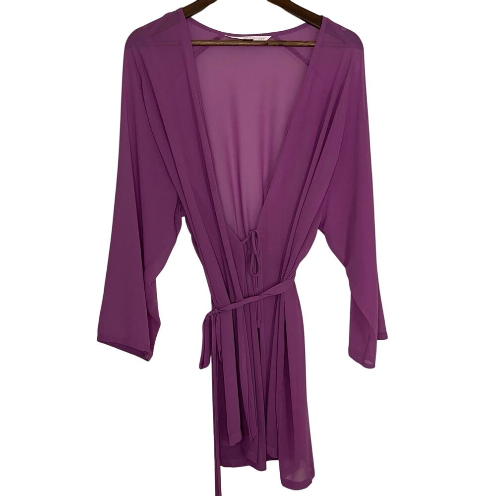 Victoria’s Secret Sheer Robe Whimsy Flowy Sleeves Fairy Lingerie Purple